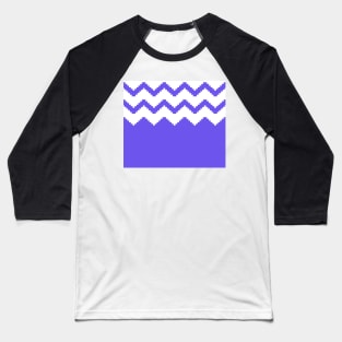 Zigzag geometric pattern - blue and white. Baseball T-Shirt